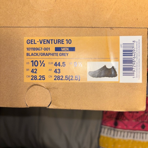 Men's ASICS GEL-VENTURE 10 Athletic Shoes, Size US 10.5, Black and Graphite Grey - Picture 13 of 13